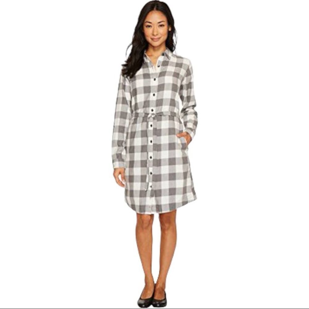 Royal Robbins Jackson Windowpane Plaid Long Sleeve Dress SZ XS Granola Girl